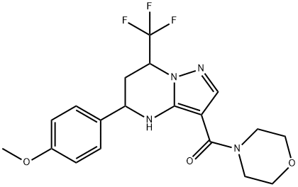 5-(4-methoxyphenyl)-3-(4-morpholinylcarbonyl)-7-(trifluoromethyl)-4,5,6,7-tetrahydropyrazolo[1,5-a]pyrimidine 结构式