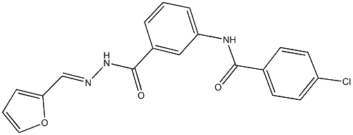 4-chloro-N-(3-{[2-(2-furylmethylene)hydrazino]carbonyl}phenyl)benzamide 结构式