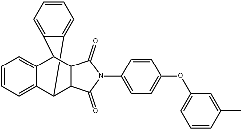 17-[4-(3-methylphenoxy)phenyl]-17-azapentacyclo[6.6.5.0~2,7~.0~9,14~.0~15,19~]nonadeca-2,4,6,9,11,13-hexaene-16,18-dione 结构式