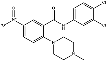N-(3,4-dichlorophenyl)-5-nitro-2-(4-methyl-1-piperazinyl)benzamide 结构式