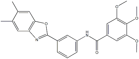 N-[3-(5,6-dimethyl-1,3-benzoxazol-2-yl)phenyl]-3,4,5-trimethoxybenzamide 结构式
