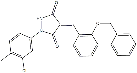 4-[2-(benzyloxy)benzylidene]-1-(3-chloro-4-methylphenyl)-3,5-pyrazolidinedione 结构式