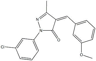 2-(3-chlorophenyl)-4-(3-methoxybenzylidene)-5-methyl-2,4-dihydro-3H-pyrazol-3-one 结构式