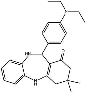 11-[4-(diethylamino)phenyl]-3,3-dimethyl-2,3,4,5,10,11-hexahydro-1H-dibenzo[b,e][1,4]diazepin-1-one 结构式