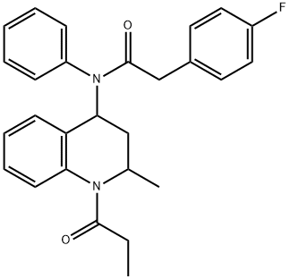 2-(4-fluorophenyl)-N-(2-methyl-1-propionyl-1,2,3,4-tetrahydroquinolin-4-yl)-N-phenylacetamide 结构式