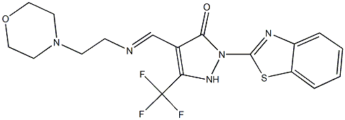 2-(1,3-benzothiazol-2-yl)-4-({[2-(4-morpholinyl)ethyl]imino}methyl)-5-(trifluoromethyl)-1,2-dihydro-3H-pyrazol-3-one 结构式