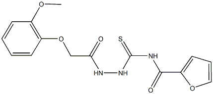N-({2-[(2-methoxyphenoxy)acetyl]hydrazino}carbothioyl)-2-furamide 结构式