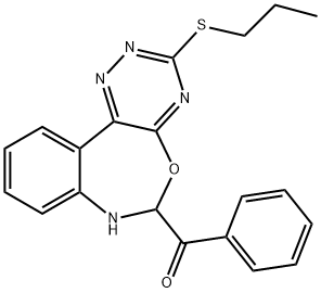 phenyl[3-(propylsulfanyl)-6,7-dihydro[1,2,4]triazino[5,6-d][3,1]benzoxazepin-6-yl]methanone 结构式