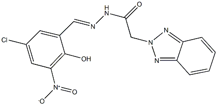 2-(2H-1,2,3-benzotriazol-2-yl)-N'-{5-chloro-2-hydroxy-3-nitrobenzylidene}acetohydrazide 结构式