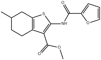 methyl 2-(2-furoylamino)-6-methyl-4,5,6,7-tetrahydro-1-benzothiophene-3-carboxylate 结构式