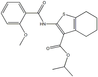 isopropyl 2-[(2-methoxybenzoyl)amino]-4,5,6,7-tetrahydro-1-benzothiophene-3-carboxylate 结构式