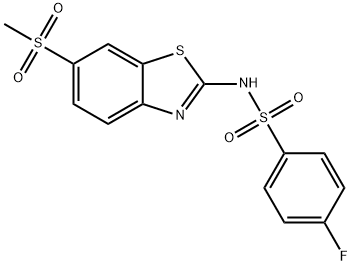 4-fluoro-N-[6-(methylsulfonyl)-1,3-benzothiazol-2-yl]benzenesulfonamide 结构式