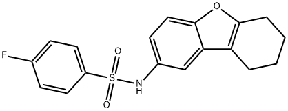 4-fluoro-N-(6,7,8,9-tetrahydrodibenzo[b,d]furan-2-yl)benzenesulfonamide 结构式