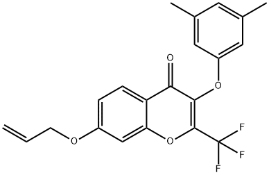 7-(allyloxy)-3-(3,5-dimethylphenoxy)-2-(trifluoromethyl)-4H-chromen-4-one 结构式