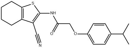 N-(3-cyano-4,5,6,7-tetrahydro-1-benzothien-2-yl)-2-(4-isopropylphenoxy)acetamide 结构式