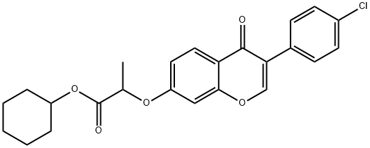 cyclohexyl 2-{[3-(4-chlorophenyl)-4-oxo-4H-chromen-7-yl]oxy}propanoate 结构式