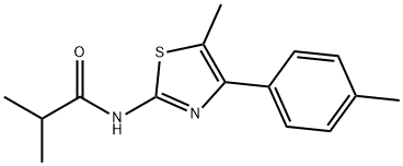 2-methyl-N-[5-methyl-4-(4-methylphenyl)-1,3-thiazol-2-yl]propanamide 结构式