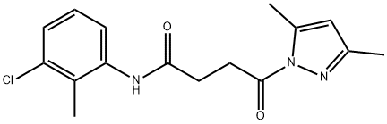 N-(3-chloro-2-methylphenyl)-4-(3,5-dimethyl-1H-pyrazol-1-yl)-4-oxobutanamide 结构式