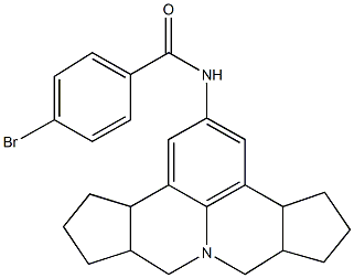 N-(3b,4,5,6,6a,7,9,9a,10,11,12,12a-dodecahydrocyclopenta[c]cyclopenta[4,5]pyrido[3,2,1-ij]quinolin-2-yl)-4-bromobenzamide 结构式