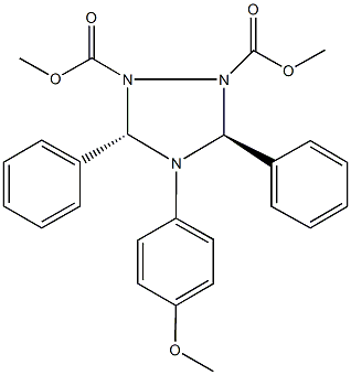 dimethyl 4-(4-methoxyphenyl)-3,5-diphenyl-1,2,4-triazolidine-1,2-dicarboxylate 结构式