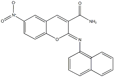 6-nitro-2-(1-naphthylimino)-2H-chromene-3-carboxamide 结构式