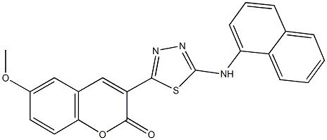 6-methoxy-3-[5-(1-naphthylamino)-1,3,4-thiadiazol-2-yl]-2H-chromen-2-one 结构式