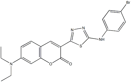 3-[5-(4-bromoanilino)-1,3,4-thiadiazol-2-yl]-7-(diethylamino)-2H-chromen-2-one 结构式