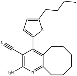 2-amino-4-(5-butyl-2-thienyl)-5,6,7,8,9,10-hexahydrocycloocta[b]pyridine-3-carbonitrile 结构式