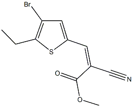 methyl 3-(4-bromo-5-ethyl-2-thienyl)-2-cyanoacrylate 结构式