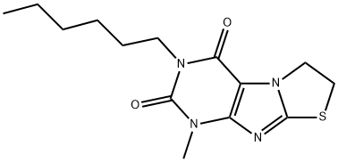 3-hexyl-1-methyl-6,7-dihydro[1,3]thiazolo[2,3-f]purine-2,4(1H,3H)-dione 结构式