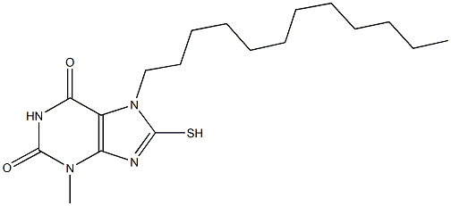 7-dodecyl-3-methyl-8-sulfanyl-3,7-dihydro-1H-purine-2,6-dione 结构式