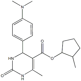 2-methylcyclopentyl 4-[4-(dimethylamino)phenyl]-6-methyl-2-oxo-1,2,3,4-tetrahydropyrimidine-5-carboxylate 结构式