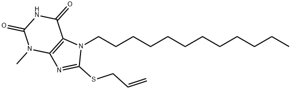 8-(allylsulfanyl)-7-dodecyl-3-methyl-3,7-dihydro-1H-purine-2,6-dione 结构式