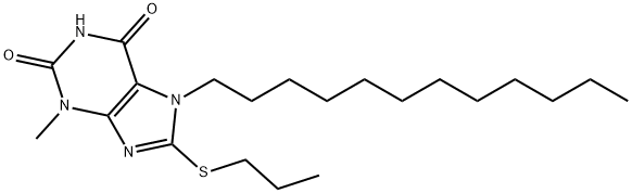 7-dodecyl-3-methyl-8-(propylsulfanyl)-3,7-dihydro-1H-purine-2,6-dione 结构式