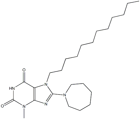 8-azepan-1-yl-7-dodecyl-3-methyl-3,7-dihydro-1H-purine-2,6-dione 结构式