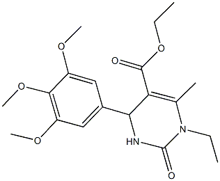 ethyl 1-ethyl-6-methyl-2-oxo-4-(3,4,5-trimethoxyphenyl)-1,2,3,4-tetrahydro-5-pyrimidinecarboxylate 结构式