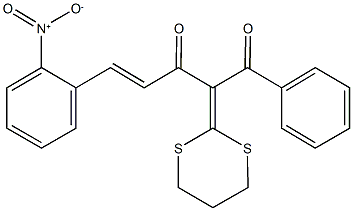 2-(1,3-dithian-2-ylidene)-5-{2-nitrophenyl}-1-phenyl-4-pentene-1,3-dione 结构式