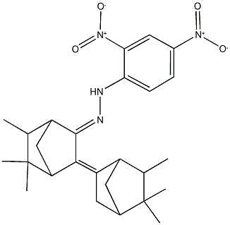 3-[(2,4-dinitrophenyl)hydrazono]-5,5',6,6,6',6'-hexamethyl-2,2'-bis(bicyclo[2.2.1]heptan-2-ylidene) 结构式