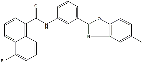 5-bromo-N-[3-(5-methyl-1,3-benzoxazol-2-yl)phenyl]-1-naphthamide 结构式