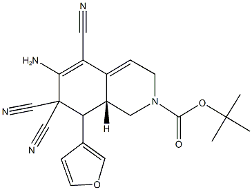 tert-butyl 6-amino-5,7,7-tricyano-8-(3-furyl)-3,7,8,8a-tetrahydro-2(1H)-isoquinolinecarboxylate 结构式