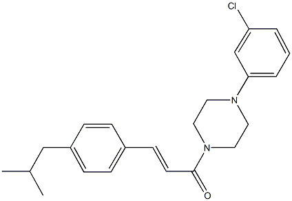 1-(3-chlorophenyl)-4-[3-(4-isobutylphenyl)acryloyl]piperazine 结构式