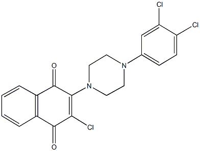 2-chloro-3-[4-(3,4-dichlorophenyl)-1-piperazinyl]naphthoquinone 结构式