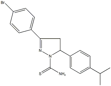3-(4-bromophenyl)-5-(4-isopropylphenyl)-4,5-dihydro-1H-pyrazole-1-carbothioamide 结构式