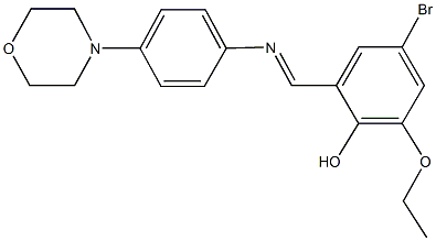 4-bromo-2-ethoxy-6-({[4-(4-morpholinyl)phenyl]imino}methyl)phenol 结构式