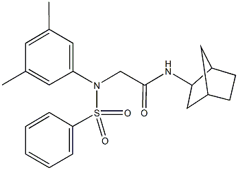 N-bicyclo[2.2.1]hept-2-yl-2-[3,5-dimethyl(phenylsulfonyl)anilino]acetamide 结构式