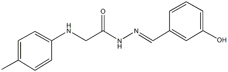 N'-(3-hydroxybenzylidene)-2-(4-toluidino)acetohydrazide 结构式