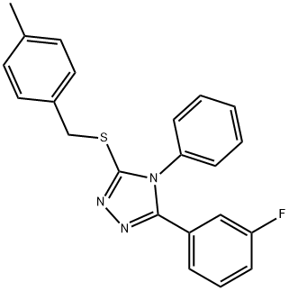 5-(3-fluorophenyl)-4-phenyl-4H-1,2,4-triazol-3-yl 4-methylbenzyl sulfide 结构式