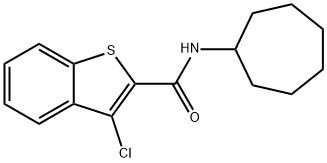 3-chloro-N-cycloheptyl-1-benzothiophene-2-carboxamide 结构式