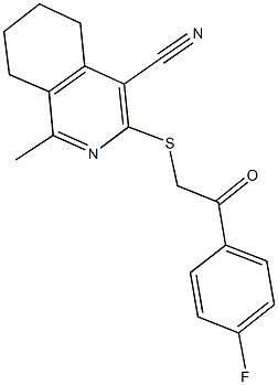 3-{[2-(4-fluorophenyl)-2-oxoethyl]sulfanyl}-1-methyl-5,6,7,8-tetrahydro-4-isoquinolinecarbonitrile 结构式