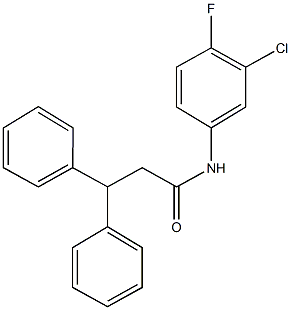 N-(3-chloro-4-fluorophenyl)-3,3-diphenylpropanamide 结构式